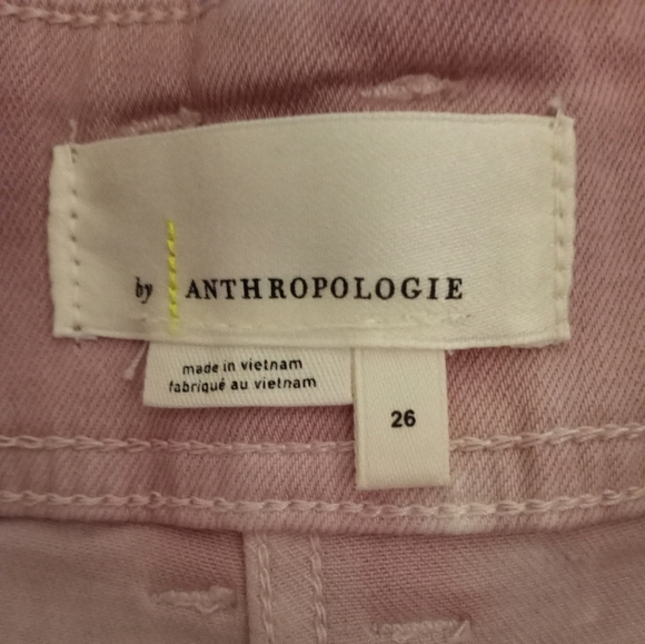 NWOT Anthropologie Pilcro Mauve White Ombre Dipped High Rise Cropped Jeans Boho - Picture 5 of 6